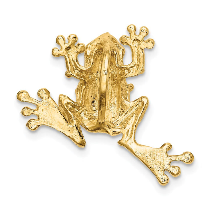 Million Charms 14K Yellow Gold Themed Solid Polished Open-Backed Frog Slide