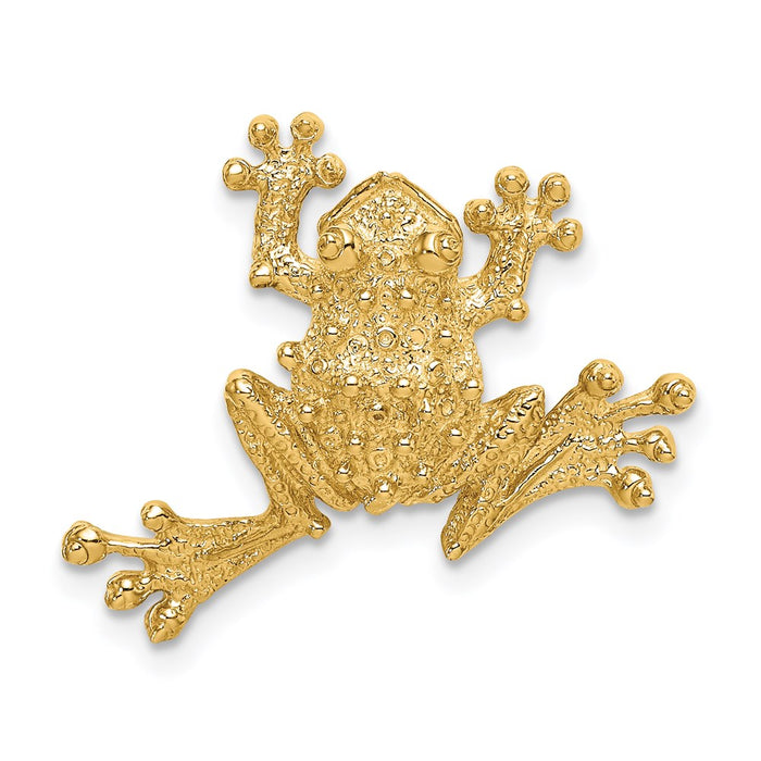 Million Charms 14K Yellow Gold Themed Solid Polished Open-Backed Frog Slide