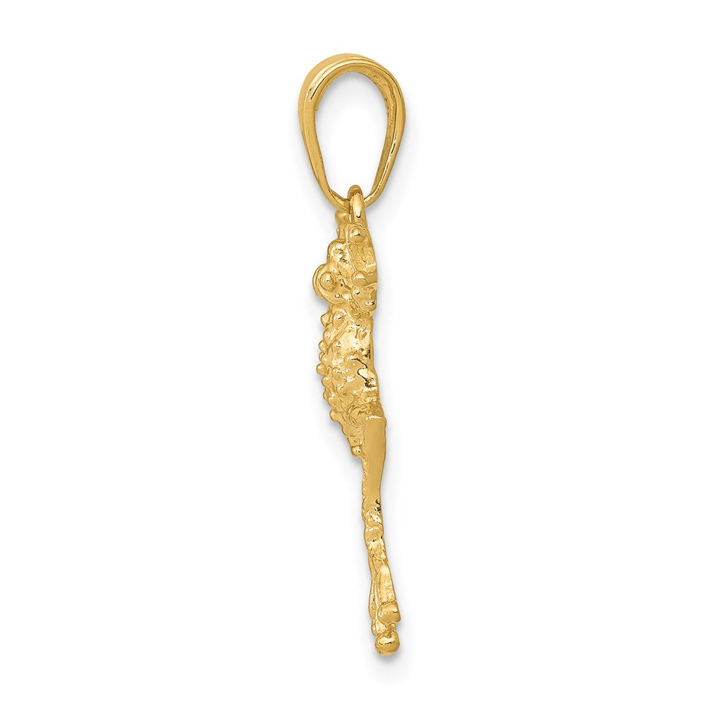 Million Charms 14K Yellow Gold Themed Solid Polished Open-Backed Frog Pendant