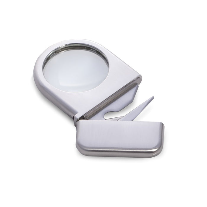 Occasion Gallery Silver Color Stainless Steel Magnifier with Letter Opener. 3.65 L x 2.35 W x 0.35 H in.