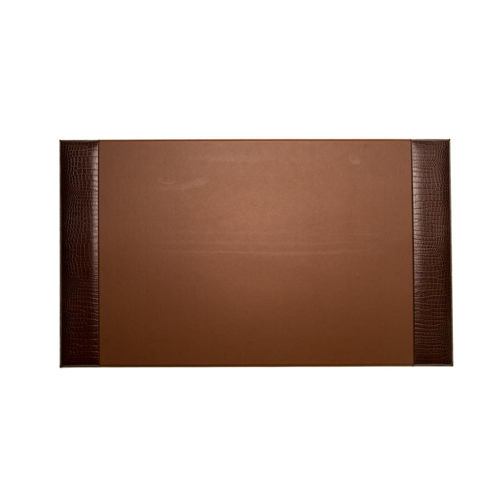 Occasion Gallery Brown Color Brown "Croco" Leather 20"x34" Desk Pad. 20 L x 34 W x 0.5 H in.