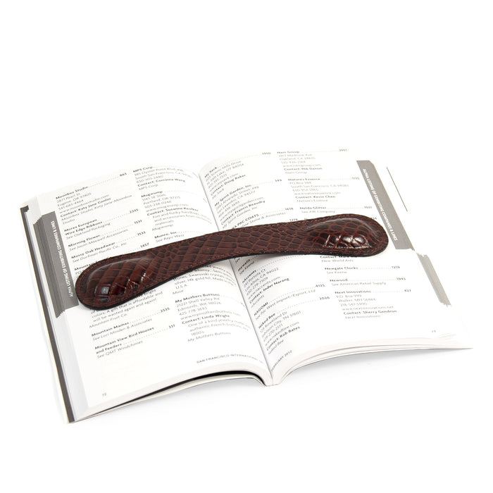 Occasion Gallery Brown Color Brown "Croco" Leather Book Weight. 8.5 L x 1.75 W x 0.5 H in.