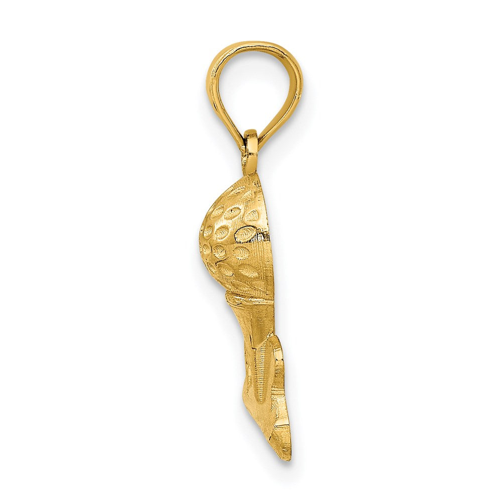 Million Charms 14K Yellow Gold Themed Solid Polished Golfing Charm