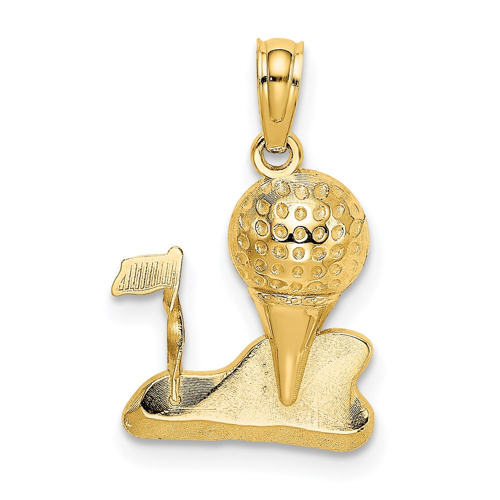 Million Charms 14K Yellow Gold Themed Solid Polished Golfing Charm