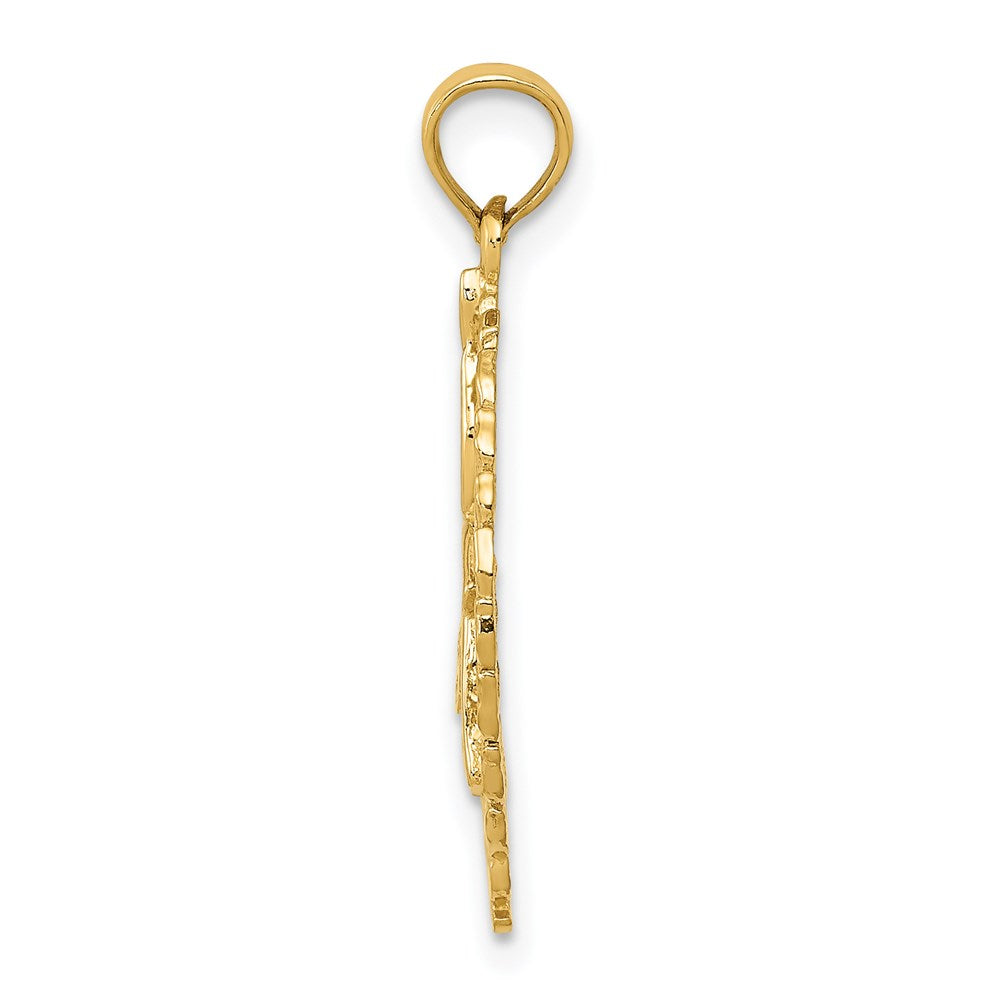 Million Charms 14K Yellow Gold Themed Solid Polished Framed Gymnast Pendant