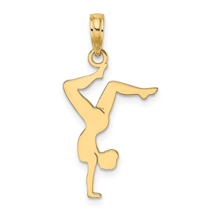 Million Charms 14K Yellow Gold Themed Solid Polished Gymnast Charm