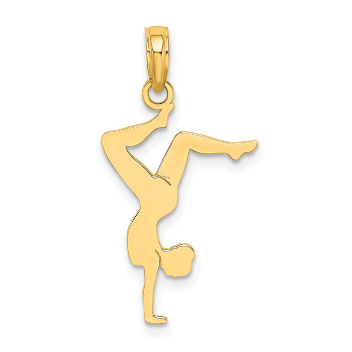 Million Charms 14K Yellow Gold Themed Solid Polished Gymnast Charm