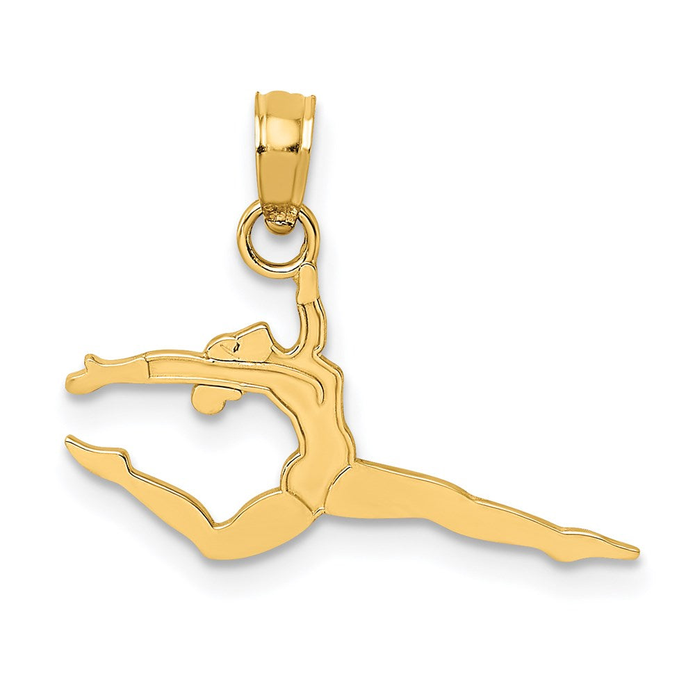 Million Charms 14K Yellow Gold Themed Solid Polished Gymnast Charm