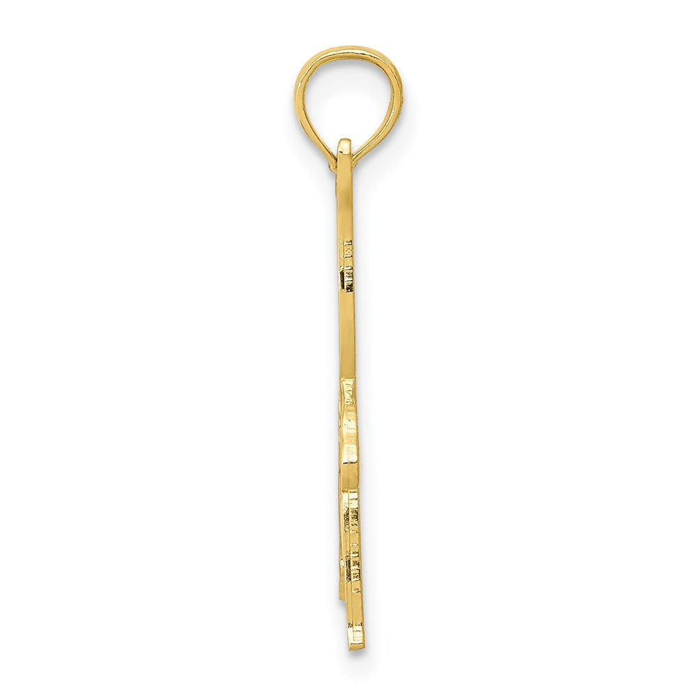 Million Charms 14K Yellow Gold Themed Solid Polished Gymnast Pendant