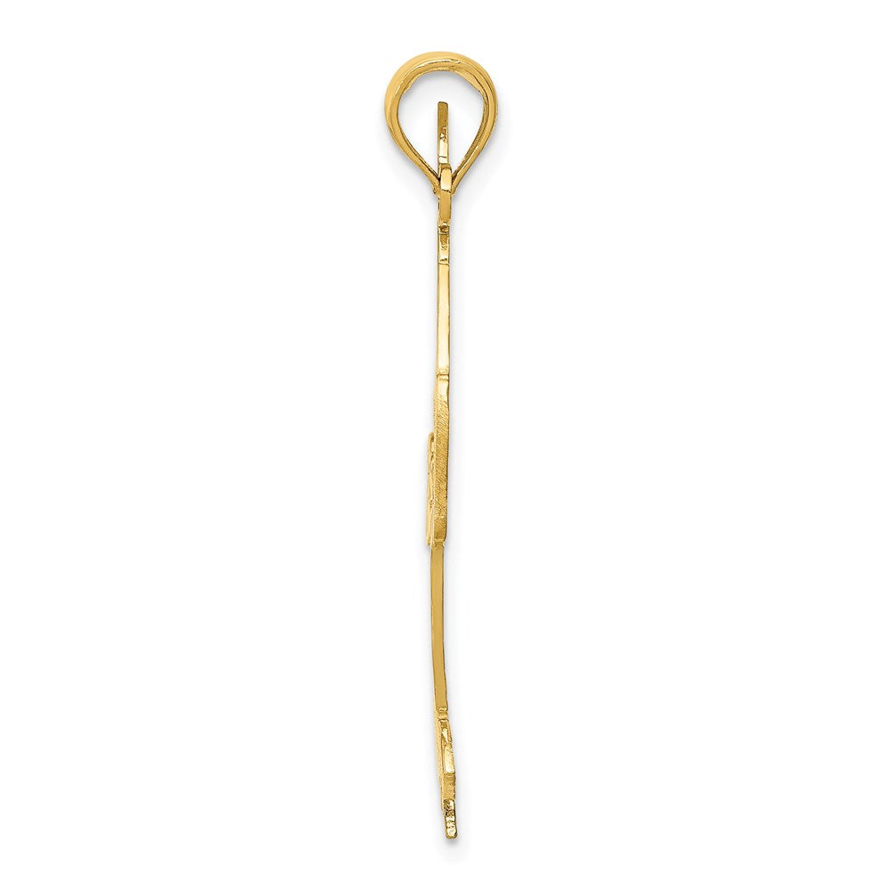 Million Charms 14K Yellow Gold Themed Solid Polished Gymnast Pendant