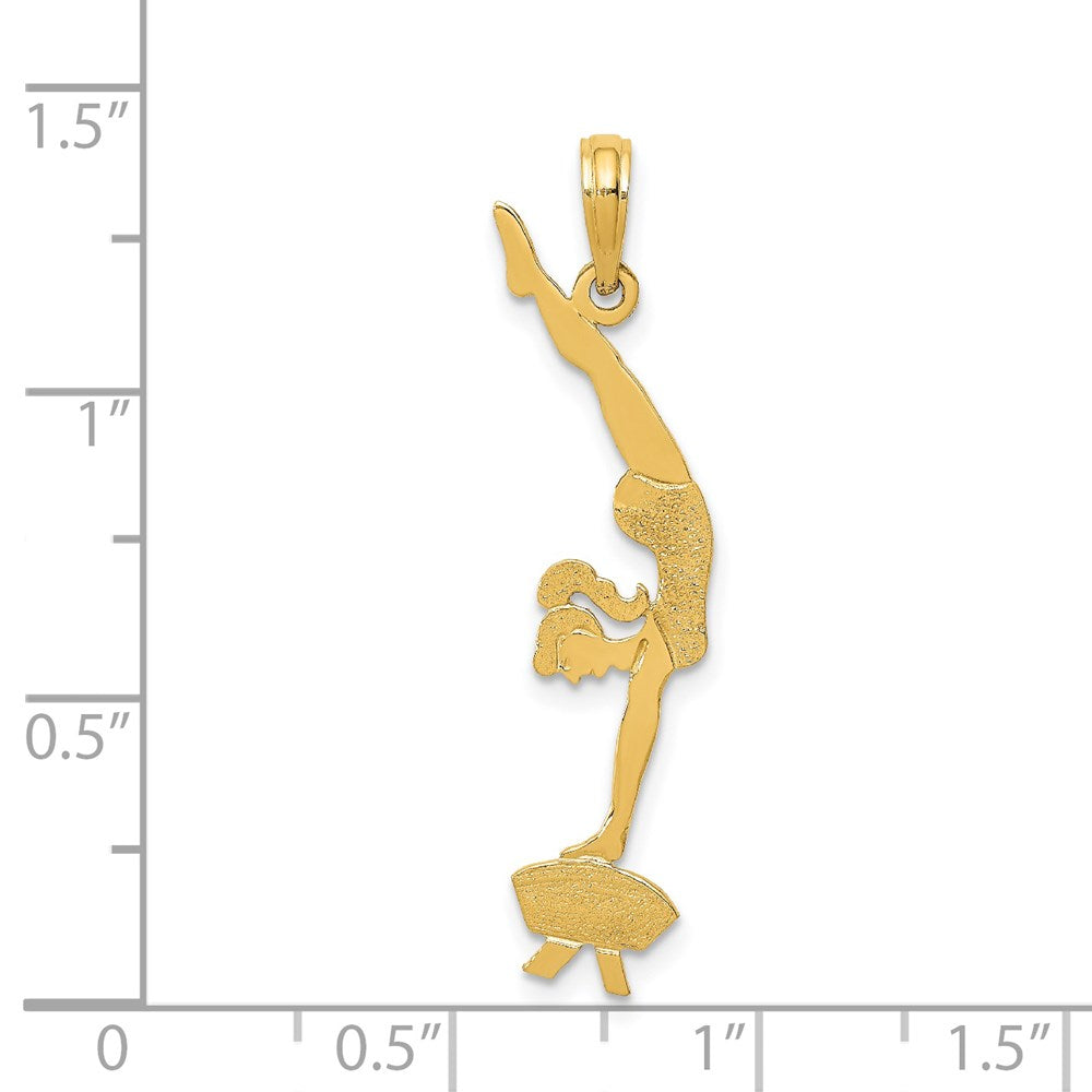 Million Charms 14K Yellow Gold Themed Solid Polished Gymnast Pendant