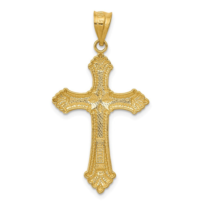 Million Charms 14K Yellow Gold Themed Polished Relgious Cross Pendant