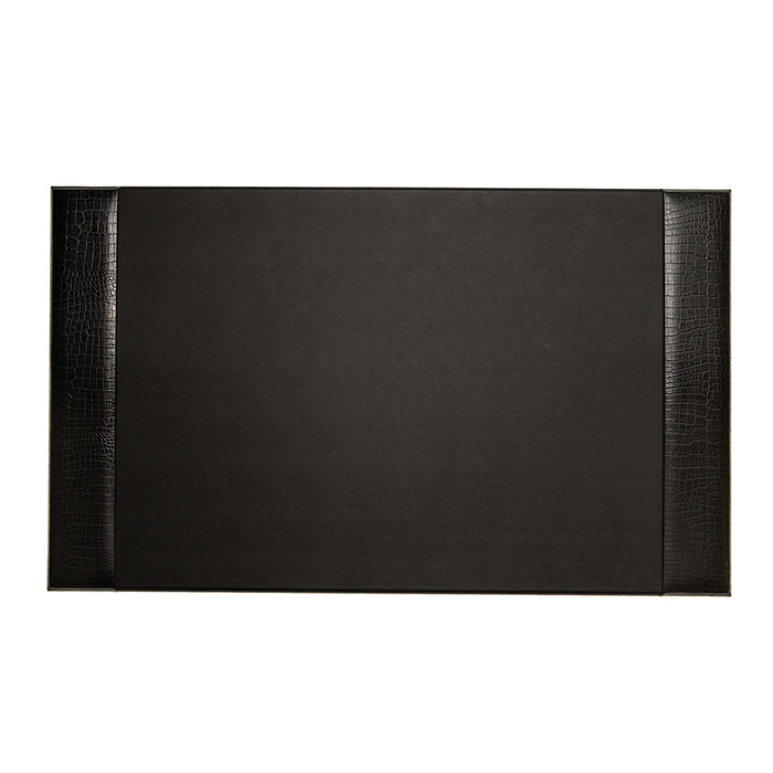 Occasion Gallery Black Color Black "Croco" Leather 20"x34" Desk Pad. 20 L x 34 W x 0.5 H in.