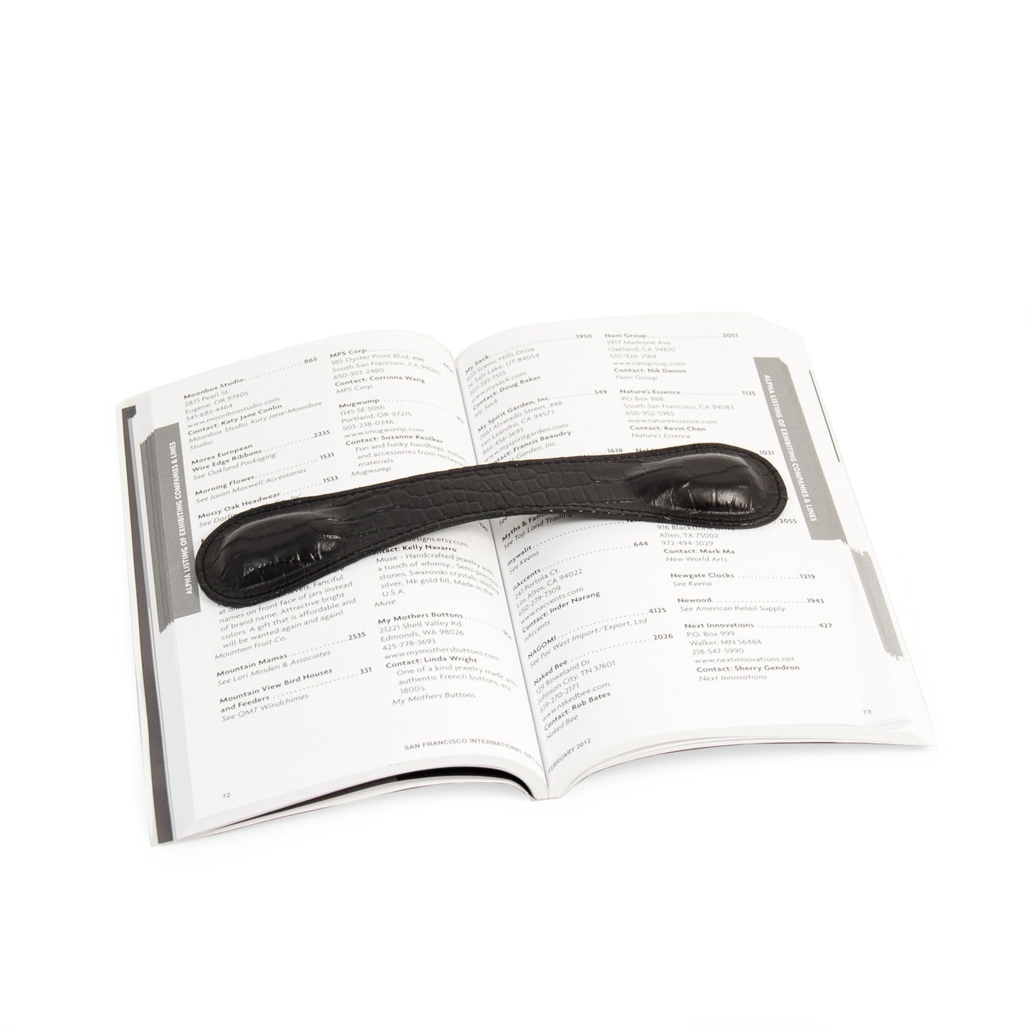 Occasion Gallery Black Color Black "Croco" Leather Book Weight. 8.5 L x 1.75 W x 0.5 H in.