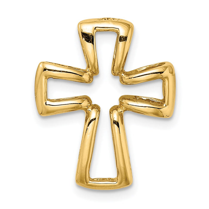 Million Charms 14K Yellow Gold Themed Polished Relgious Cross Charm