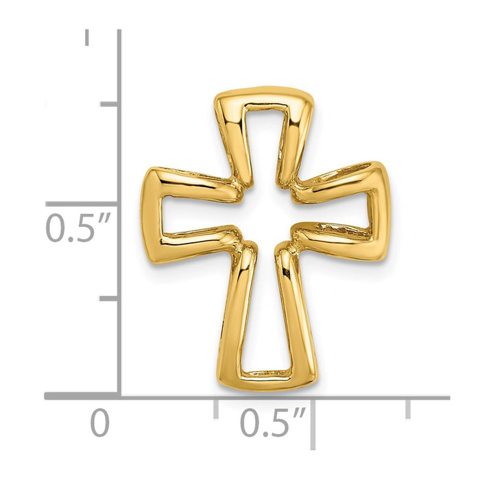 Million Charms 14K Yellow Gold Themed Polished Relgious Cross Charm