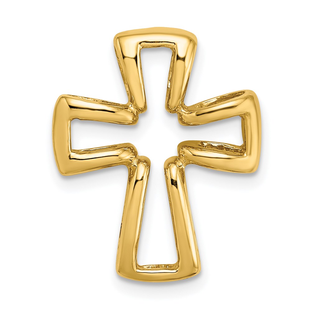 Million Charms 14K Yellow Gold Themed Polished Relgious Cross Charm