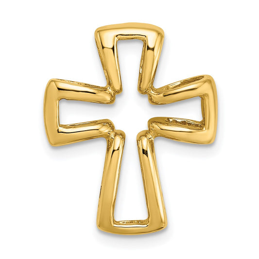 Million Charms 14K Yellow Gold Themed Polished Relgious Cross Charm