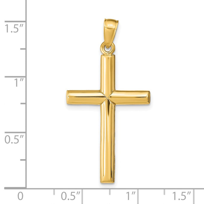 Million Charms 14K Yellow Gold Themed Polished Relgious Cross Pendant