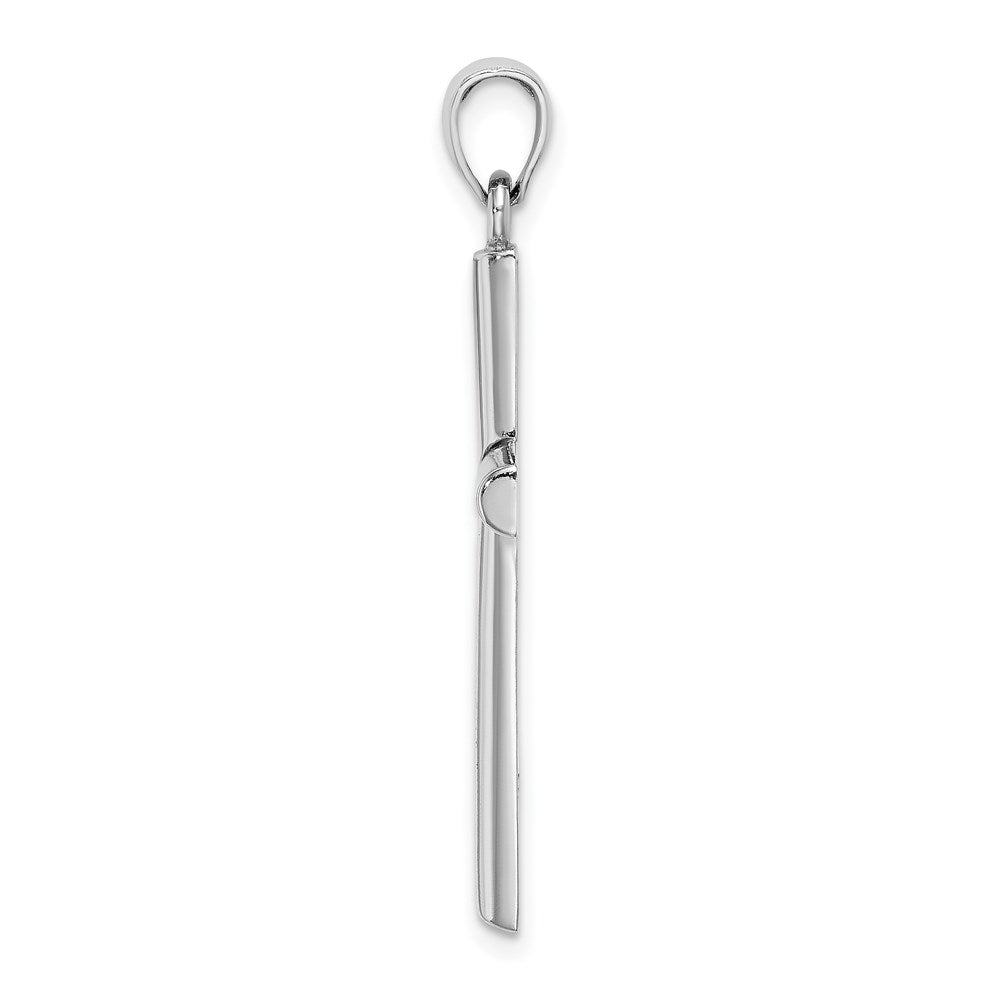 Million Charms 14K White Gold Themed Polished Relgious Cross Pendant