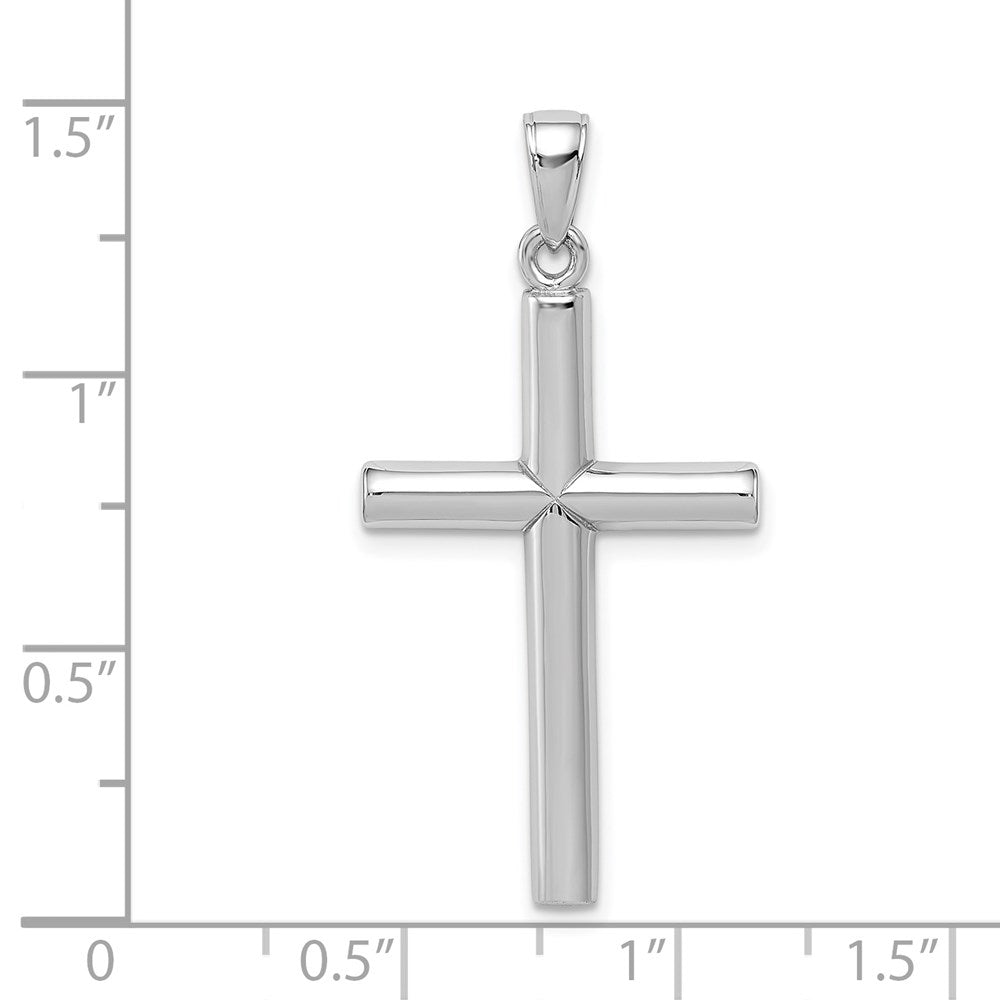 Million Charms 14K White Gold Themed Polished Relgious Cross Pendant