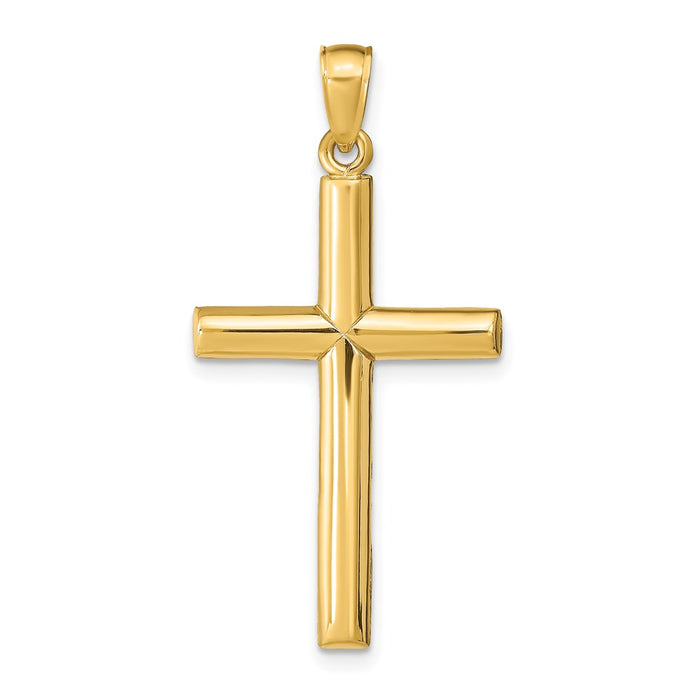 Million Charms 14K Yellow Gold Themed Polished Relgious Cross Pendant