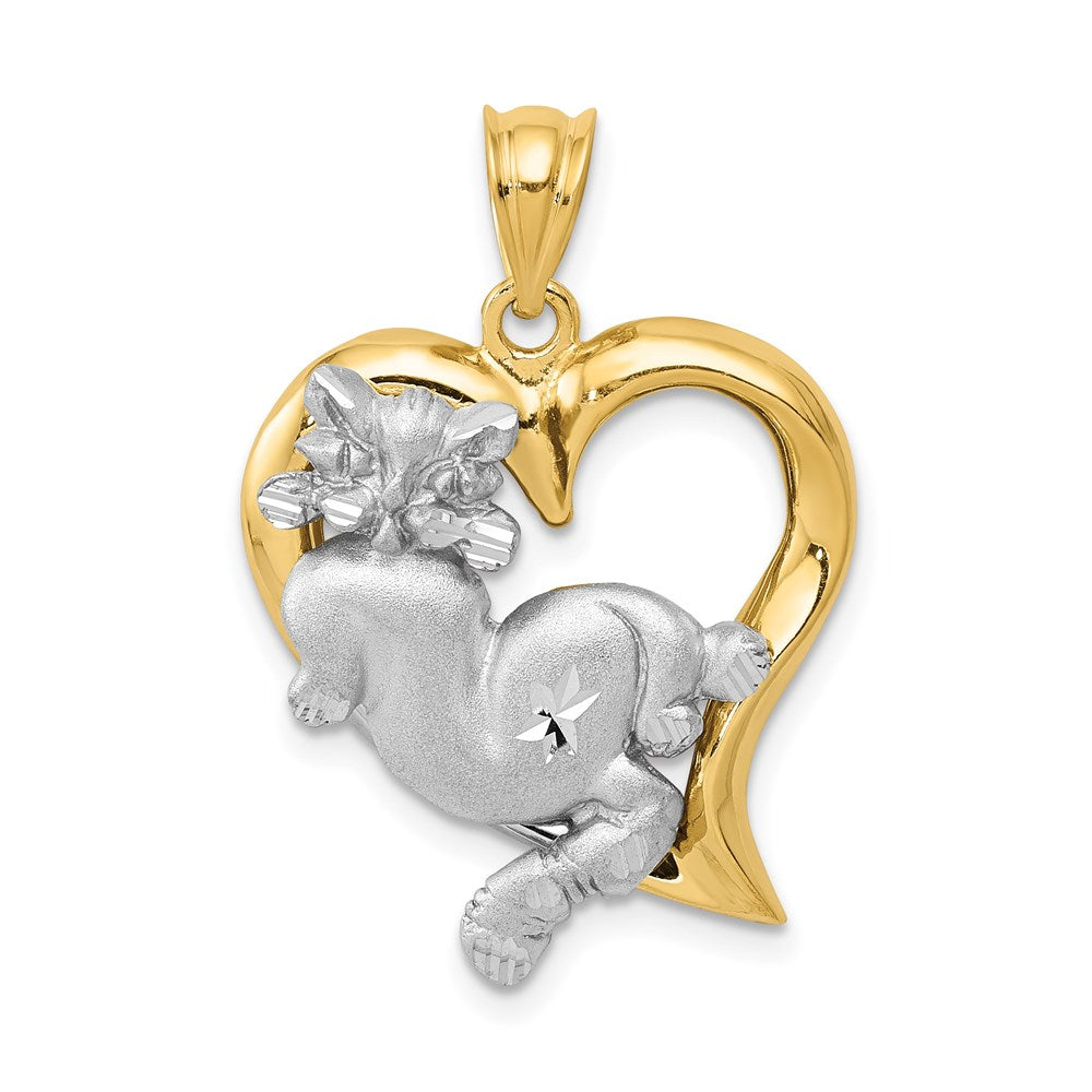 Million Charms 14K Two-Tone Cat In Heart Charm