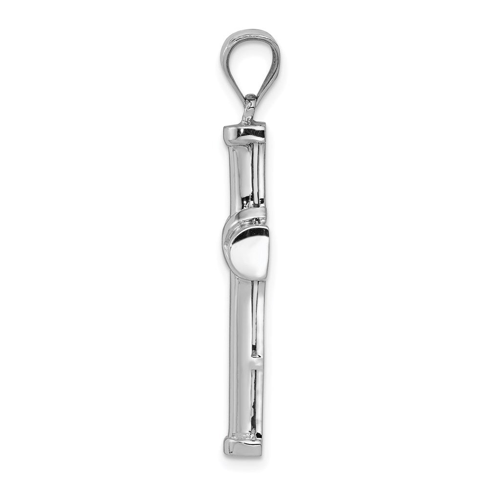 Million Charms 14K White Gold Themed Polished Relgious Cross Pendant