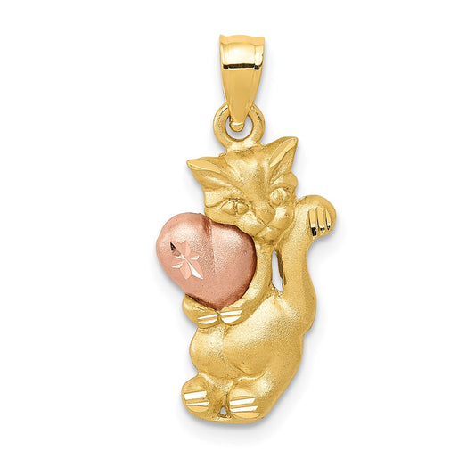 Million Charms 14K Two-Tone Cat Charm
