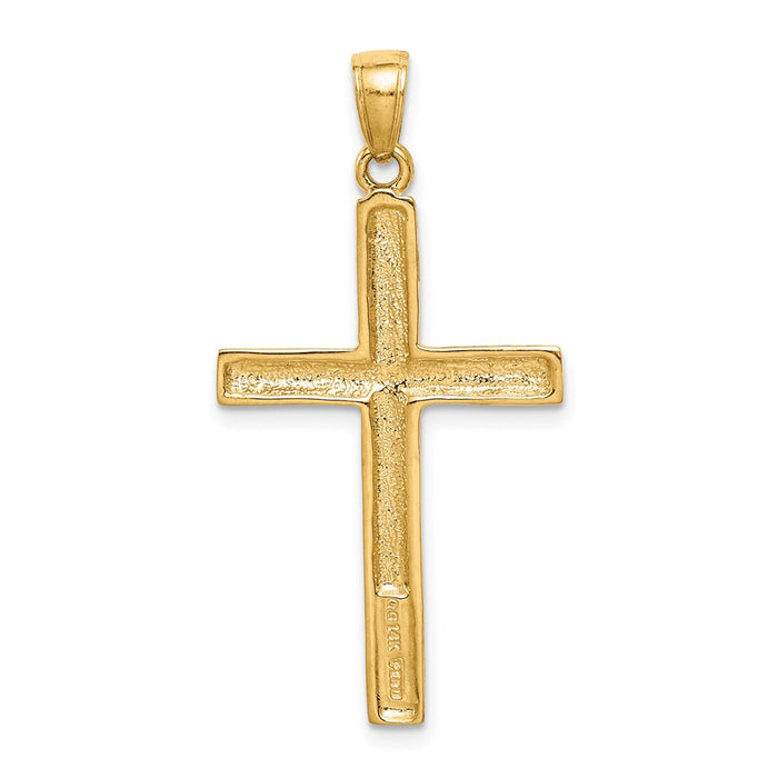 Million Charms 14K Yellow Gold Themed Polished Relgious Cross Pendant