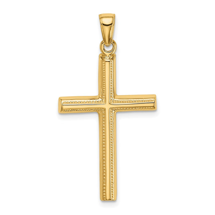 Million Charms 14K Yellow Gold Themed Polished Relgious Cross Pendant