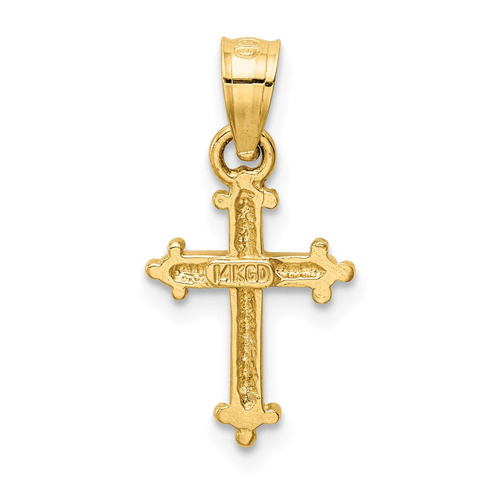 Million Charms 14K Yellow Gold Themed Small Relgious Cross Charm