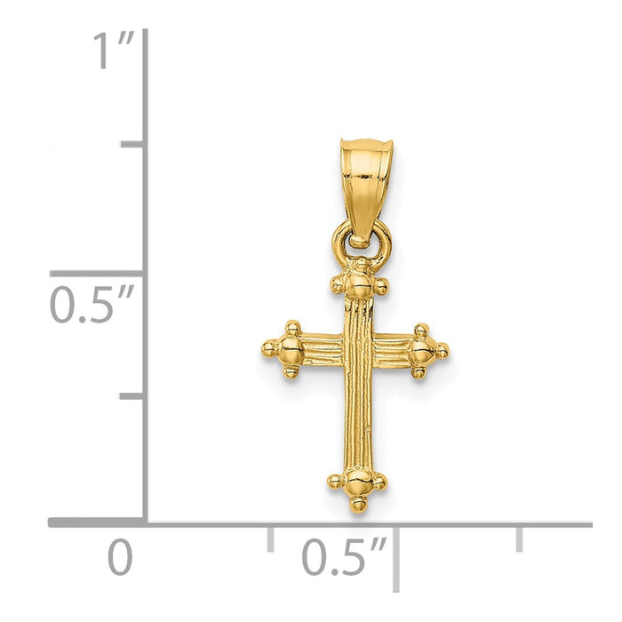 Million Charms 14K Yellow Gold Themed Small Relgious Cross Charm