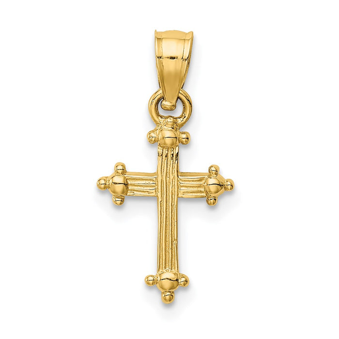 Million Charms 14K Yellow Gold Themed Small Relgious Cross Charm