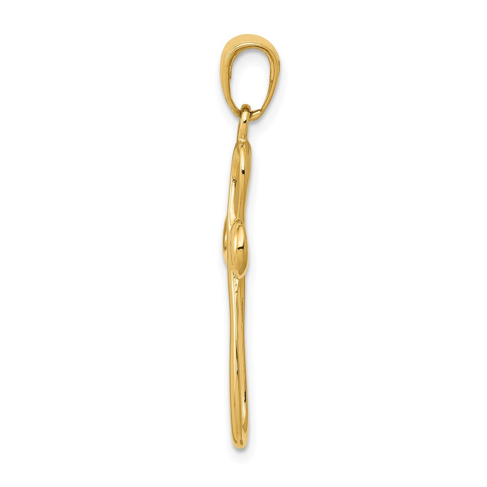 Million Charms 14K Yellow Gold Themed Polished Relgious Cross Pendant