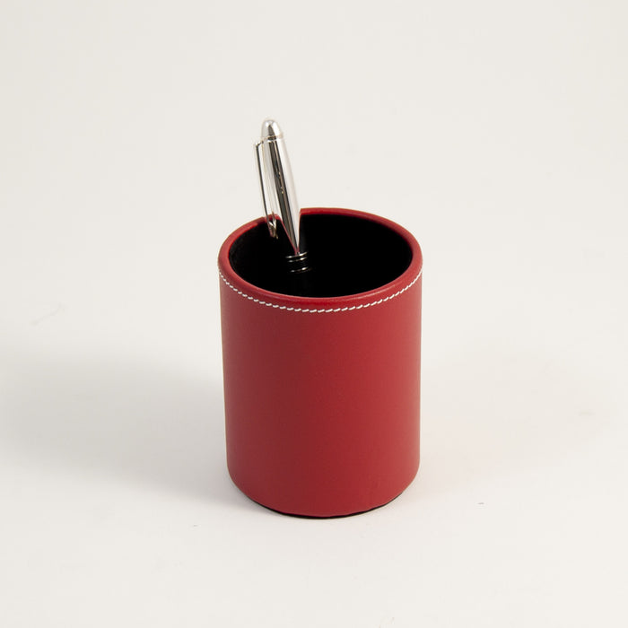 Occasion Gallery Red Color Red Leather Pen Cup. 3 L x 4 W x  H in.