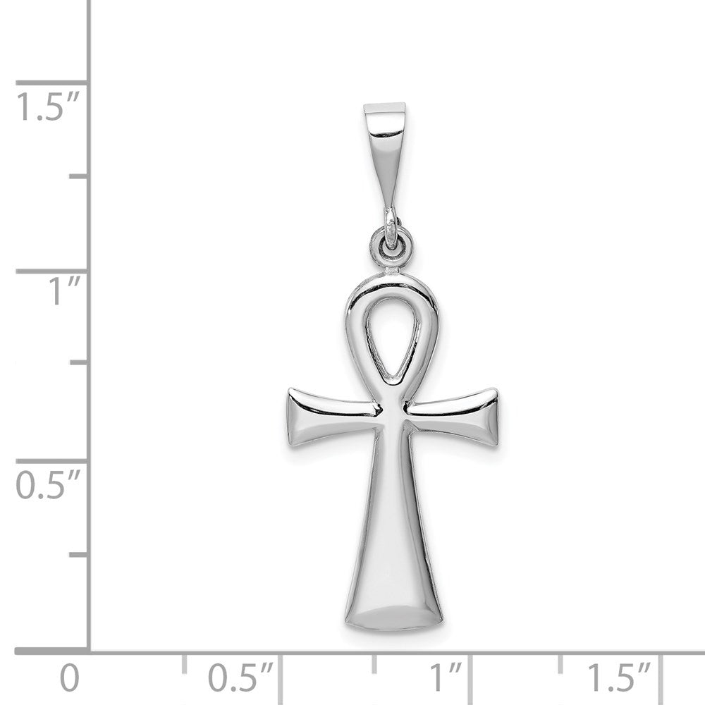 Million Charms 14K White Gold Themed Ankh Relgious Cross Pendant