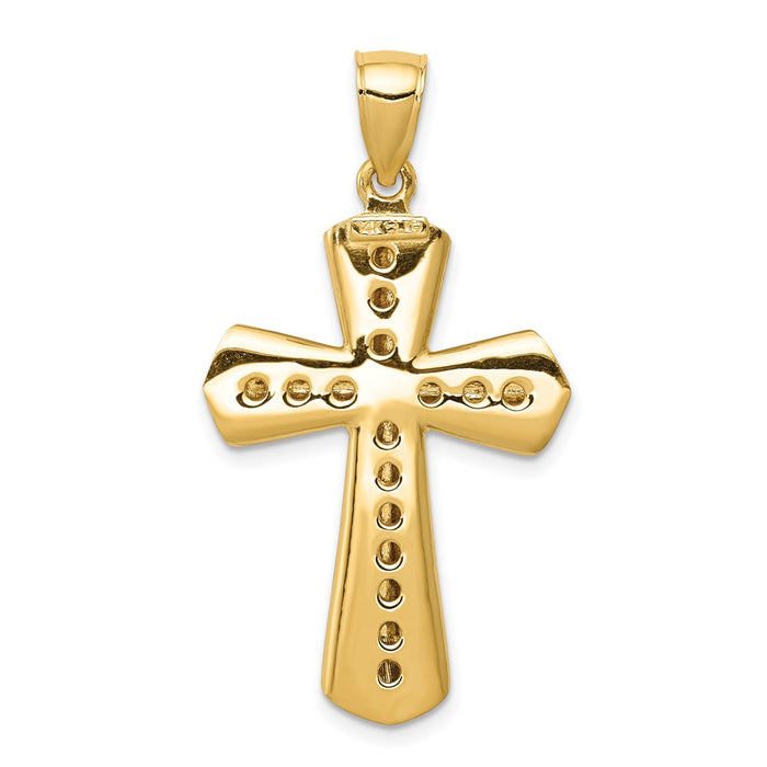 Million Charms 14K Yellow Gold Themed Twisted Relgious Cross Pendant