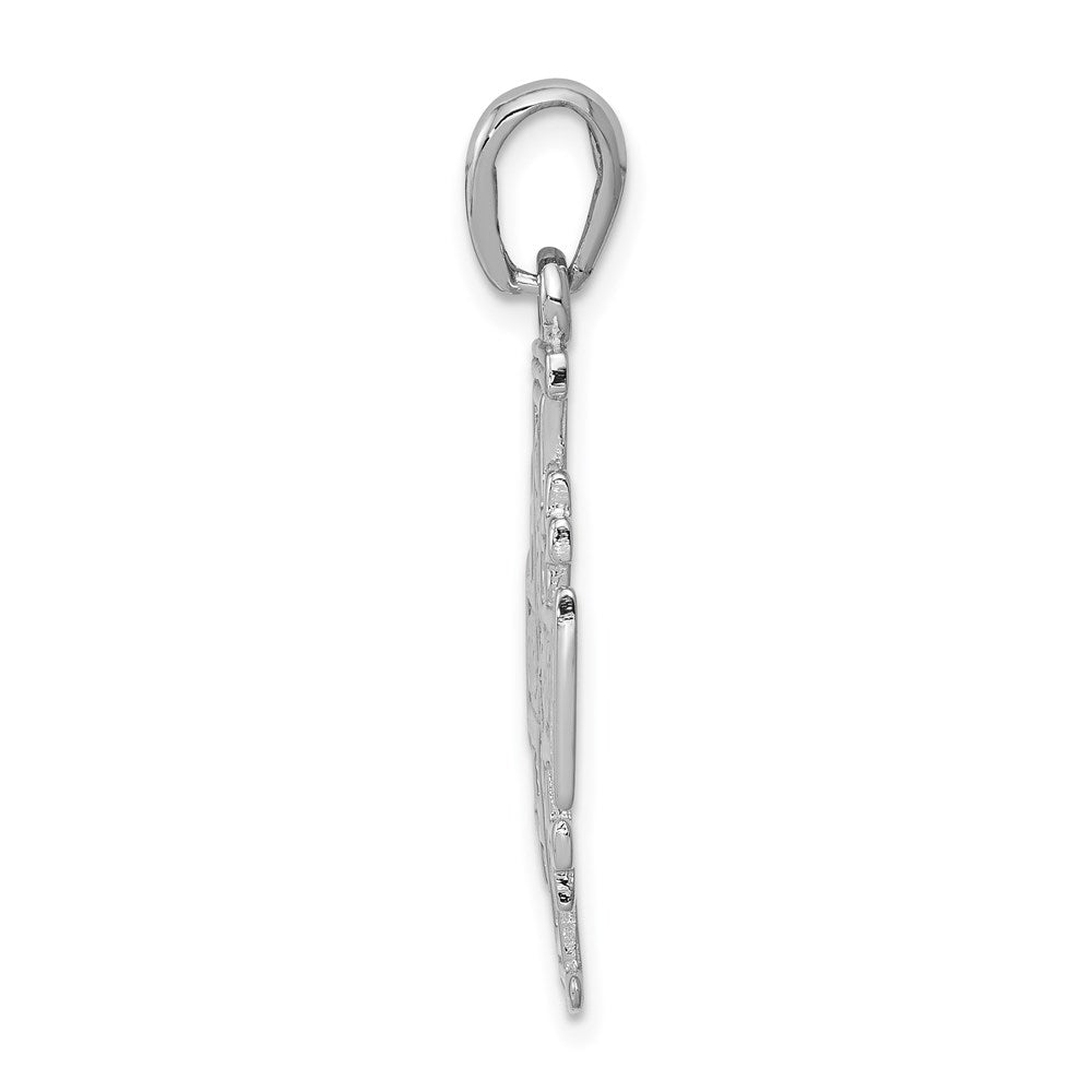 Million Charms 14K White Gold Themed Jerusalem Relgious Cross Pendant