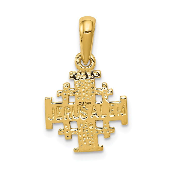 Million Charms 14K Yellow Gold Themed Jerusalem Relgious Cross Charm