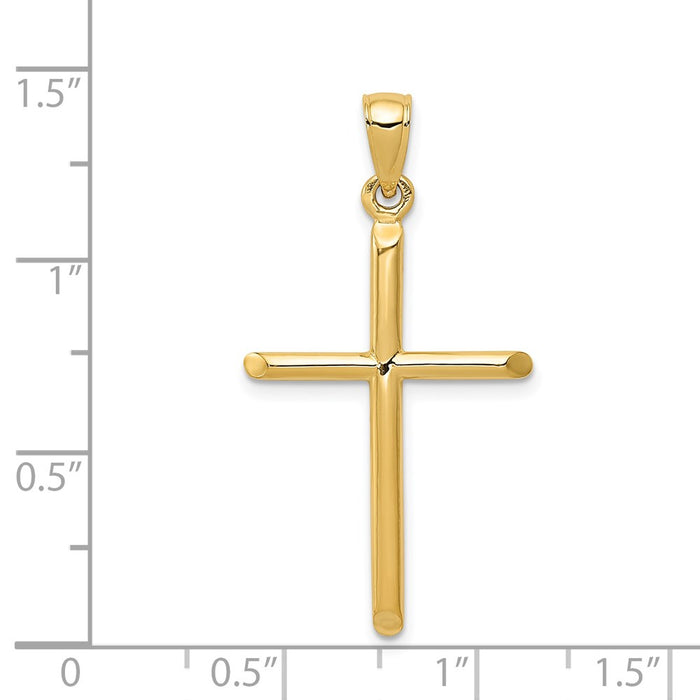 Million Charms 14K Yellow Gold Themed Polished Relgious Cross Pendant