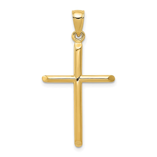 Million Charms 14K Yellow Gold Themed Polished Relgious Cross Pendant