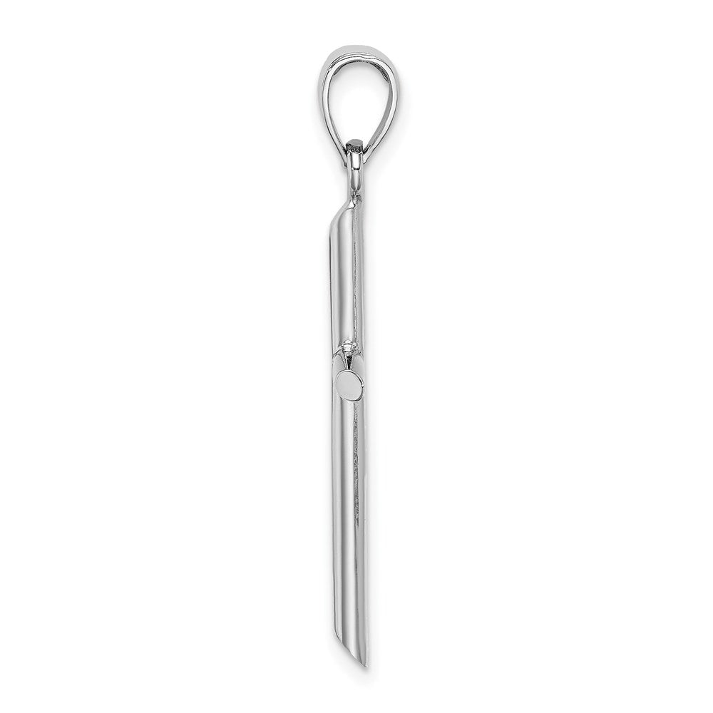 Million Charms 14K White Gold Themed Polished Relgious Cross Pendant