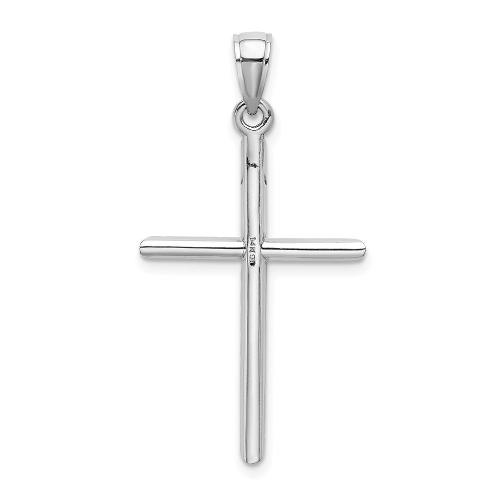 Million Charms 14K White Gold Themed Polished Relgious Cross Pendant