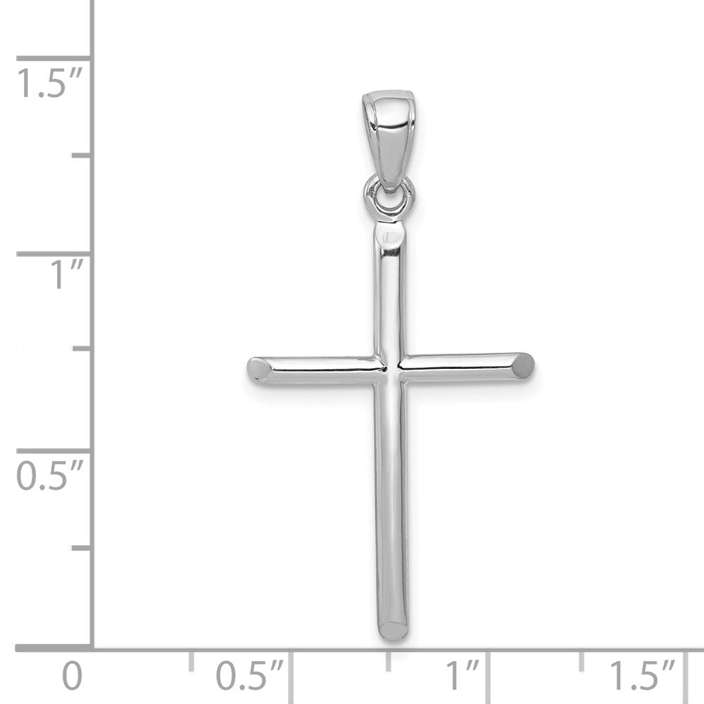 Million Charms 14K White Gold Themed Polished Relgious Cross Pendant