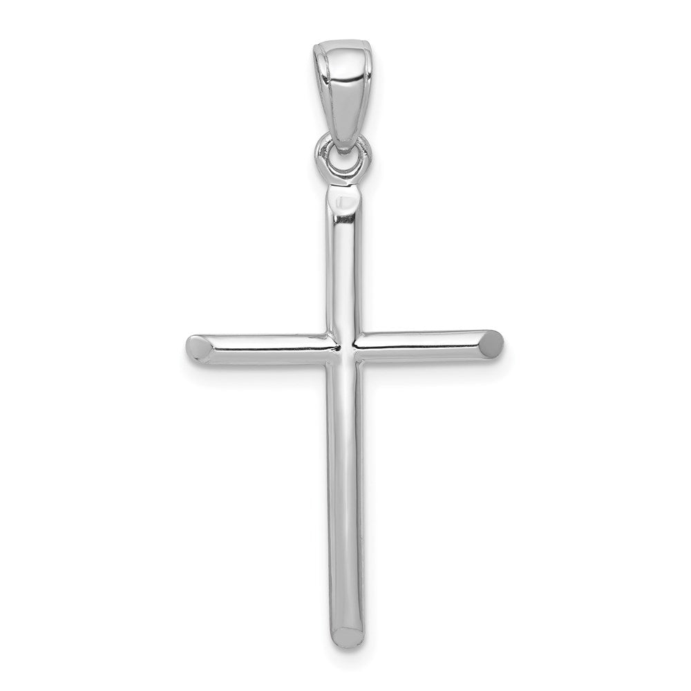 Million Charms 14K White Gold Themed Polished Relgious Cross Pendant