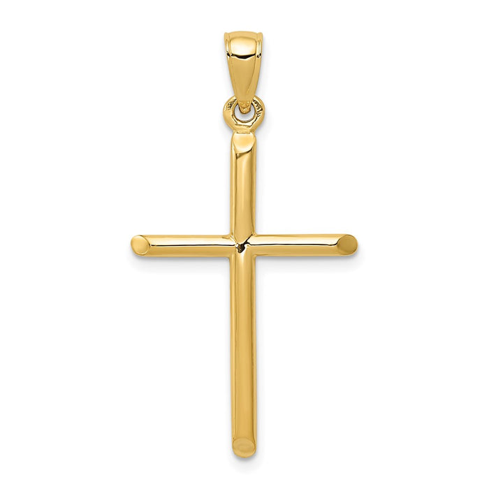 Million Charms 14K Yellow Gold Themed Polished Relgious Cross Pendant