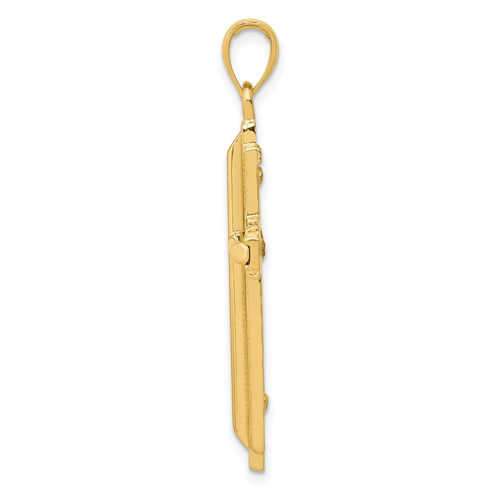 Million Charms 14K Yellow Gold Themed Polished Relgious Cross Pendant