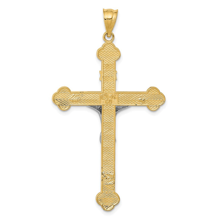 Million Charms 14K Two-Tone Inri Relgious Crucifix Pendant