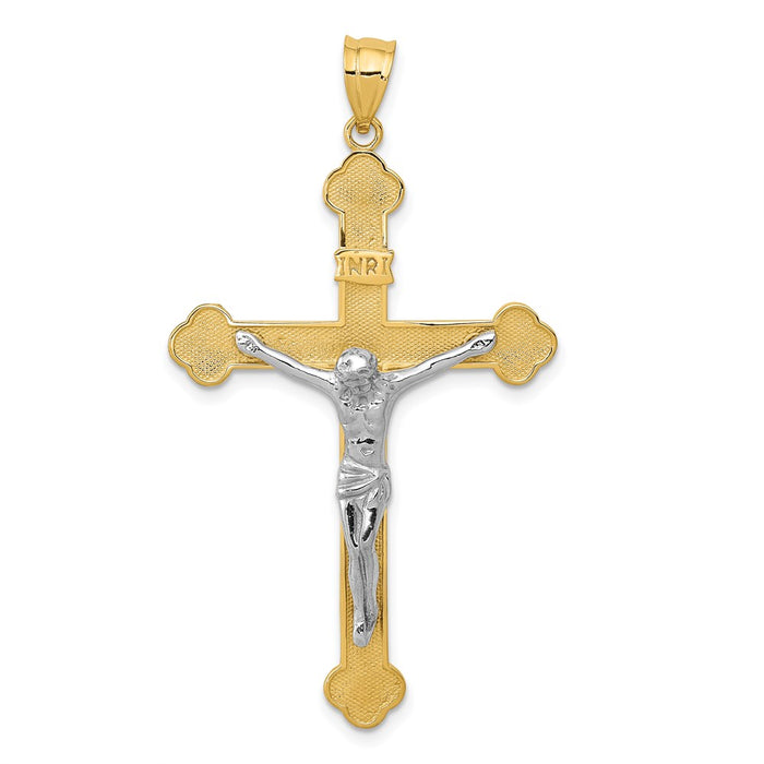 Million Charms 14K Two-Tone Inri Relgious Crucifix Pendant